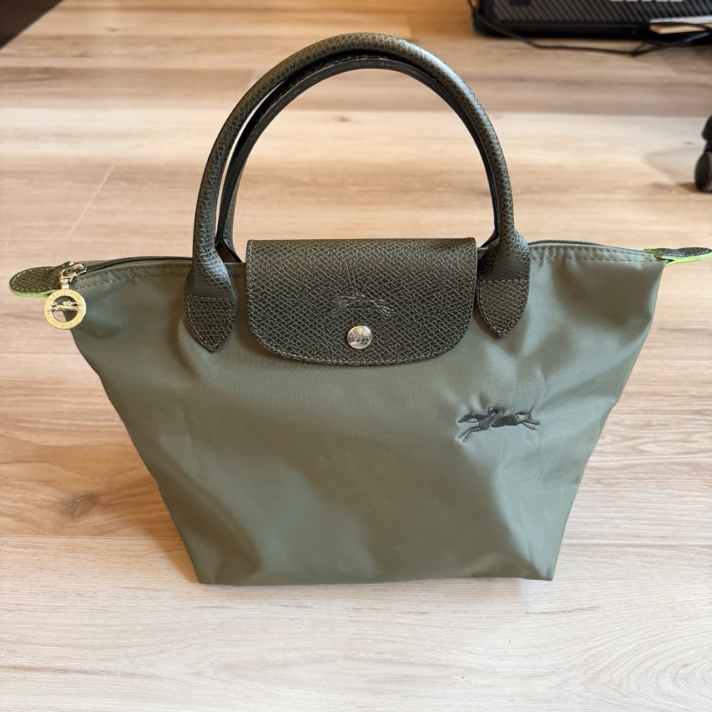 Longchamp Le Pliage Green Type S Small Handle Bag Olive
